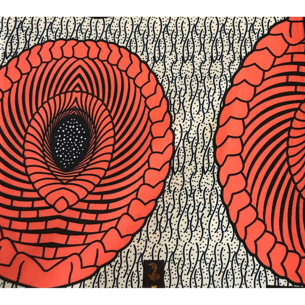 Chez Blaire Grey-Orange African Print