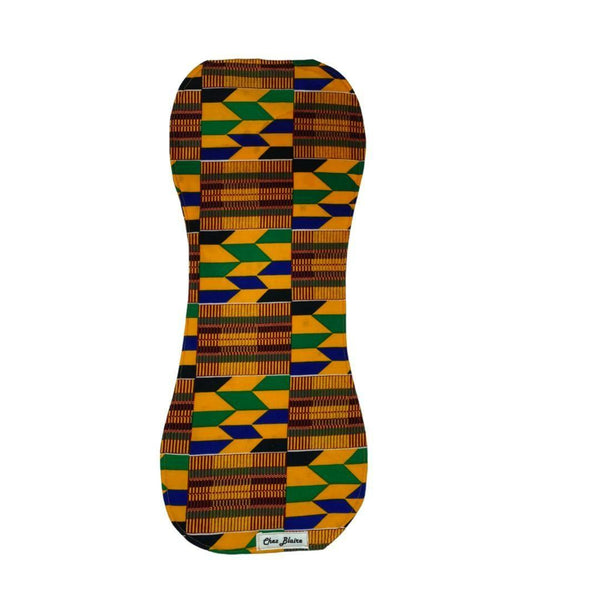 Chez Blaire African Print Burp Cloth - Kente fabric from Ghana for baby spit up and burping newborn