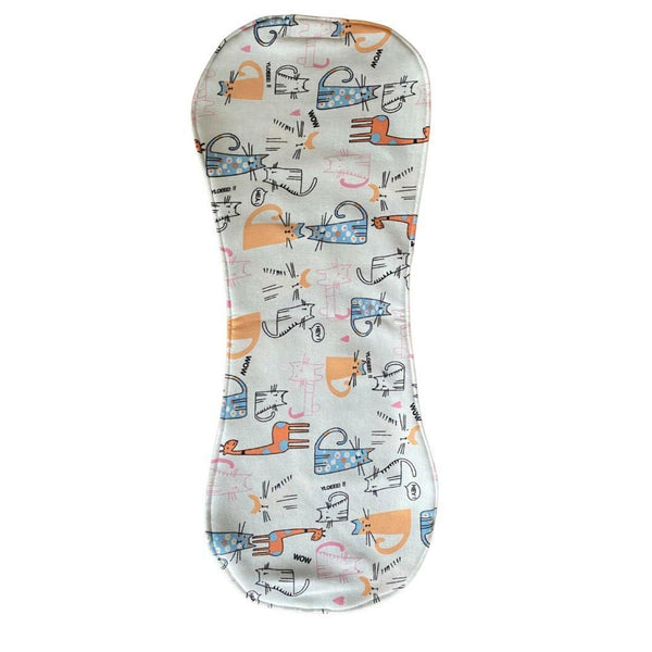 Chez Blaire African Print Burp Cloth - white with cats backing - soft and plush for baby spit up and burping newborn