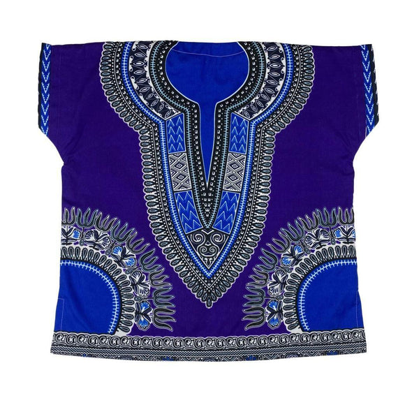 Chez Blaire Dashiki print shirt | Unisex | Boy | Man | Purple and Blue Dashiki Shirt for Baby, Toddlers, Daddy and Mommy.