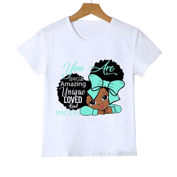 You Are Special - Cute African American Melanin Princess Print Children's T-Shirts